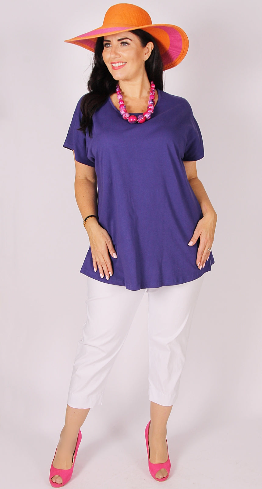 Easy Cotton Shell Top Purple
