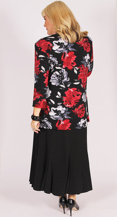 Two-In-One Jacket and Cami Abstract Floral Red