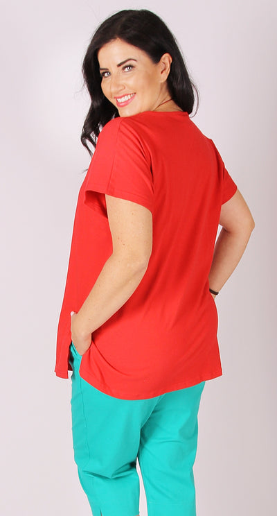 Easy Cotton Shell Top Red