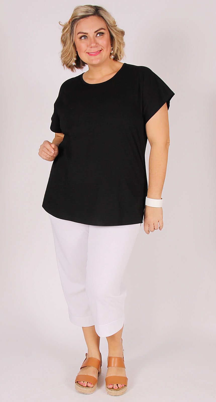 Easy Cotton Shell Top Black