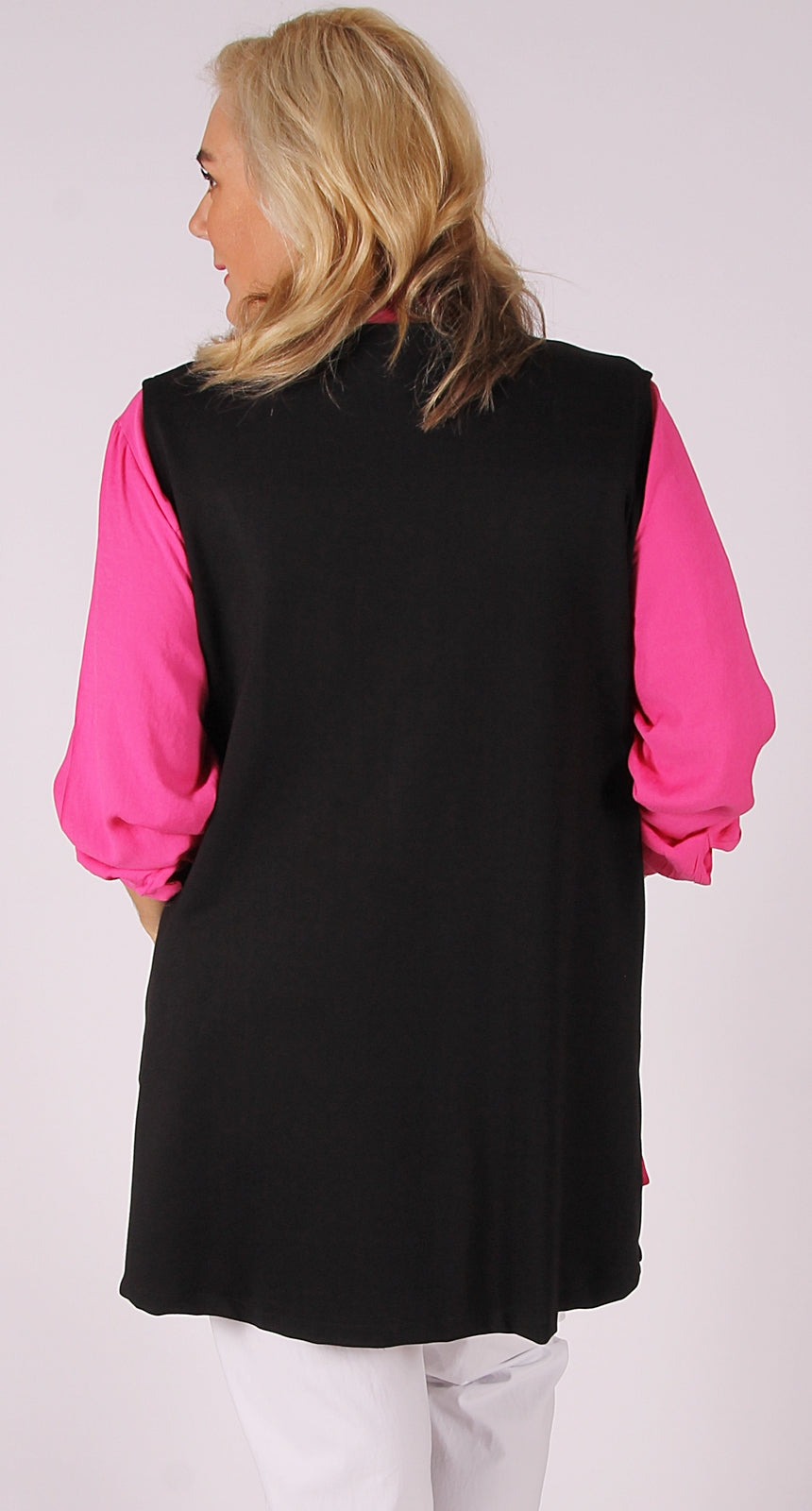 Bamboo Polyester Classic Blouse With Pleating Pink