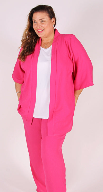 Classic Edge to Edge Jacket Pink Crinkle