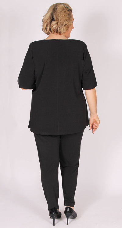 Rikki Round Neck Top Black