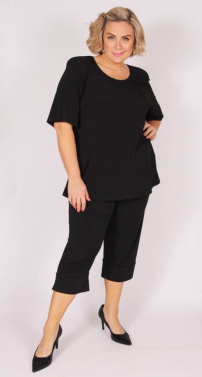 Rikki Round Neck Top Black