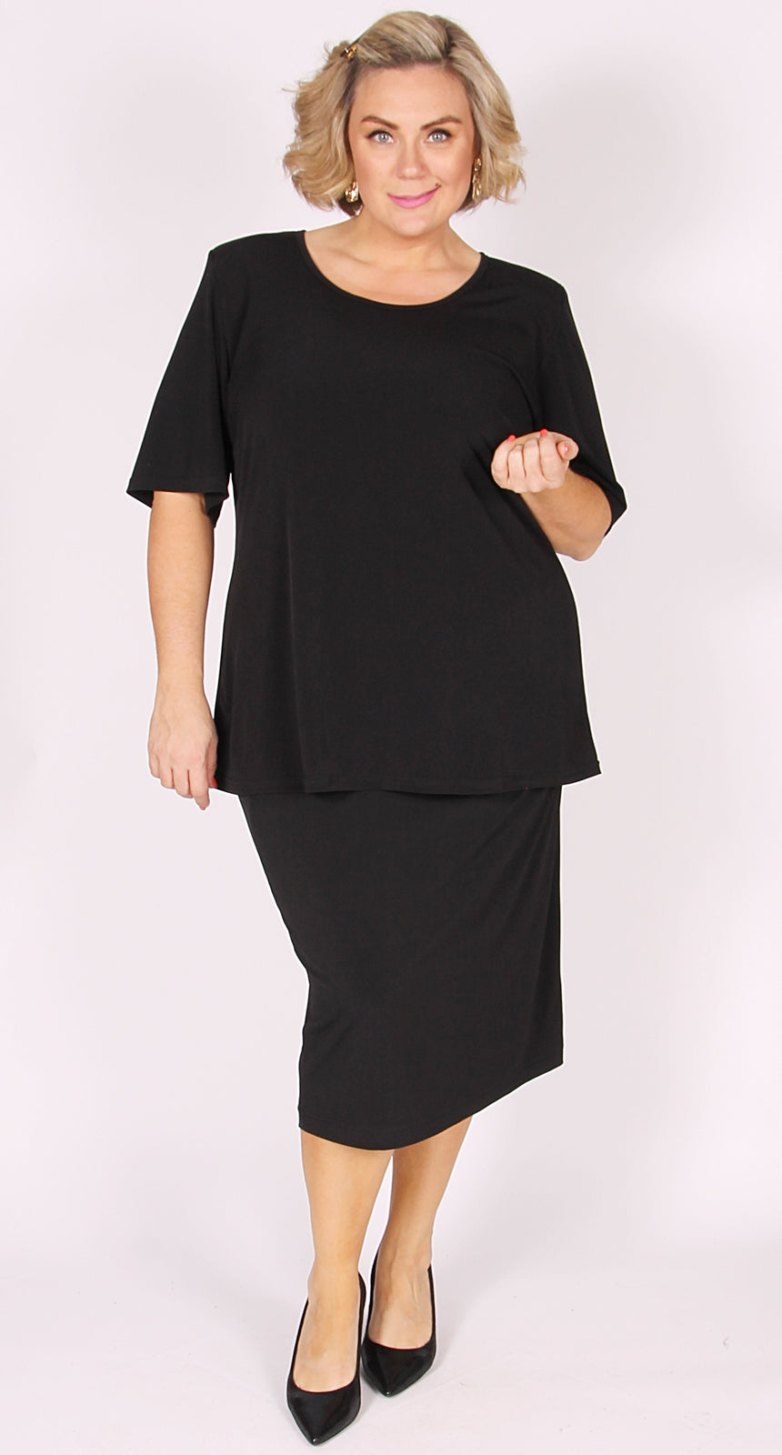 Rikki Round Neck Top Black