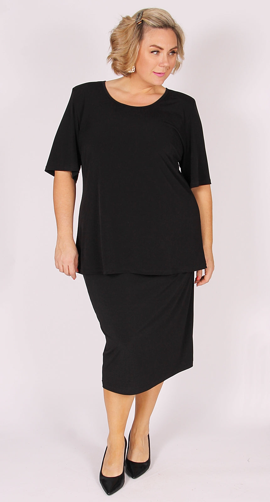 Rikki Round Neck Top Black