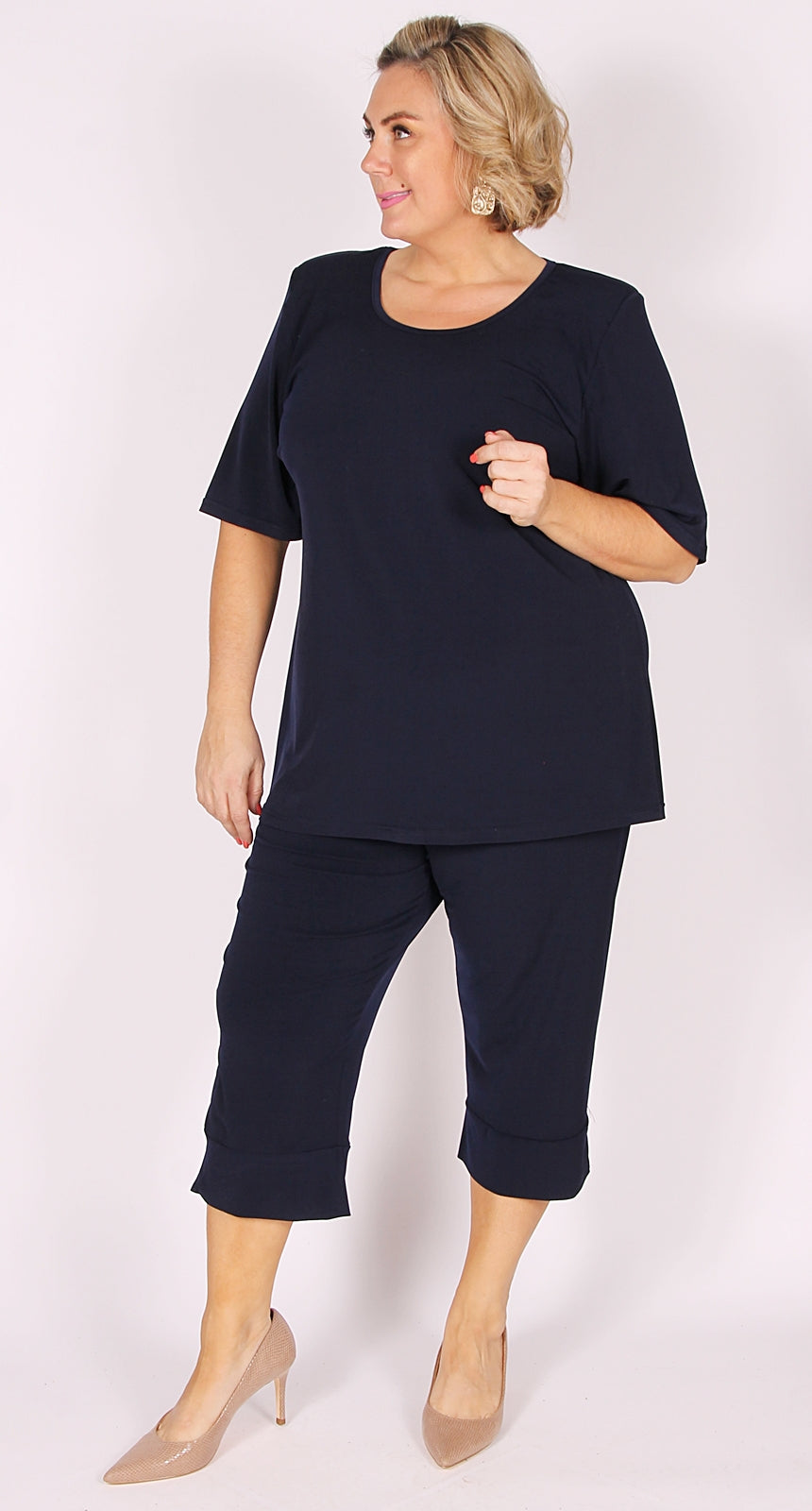 Rikki Round Neck Top Navy