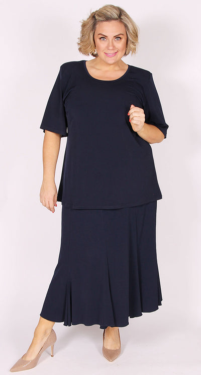 Rikki Round Neck Top Navy