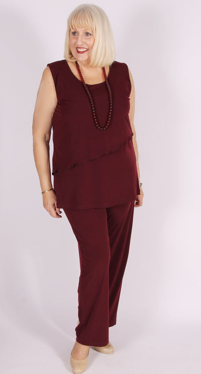 New Wide Leg Pant Merlot